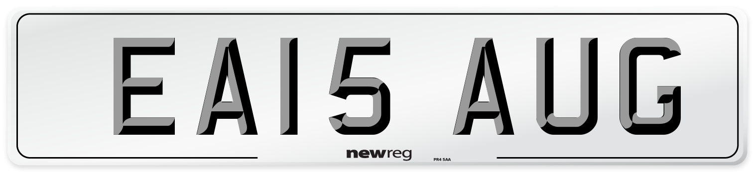 EA15 AUG Number Plate from New Reg